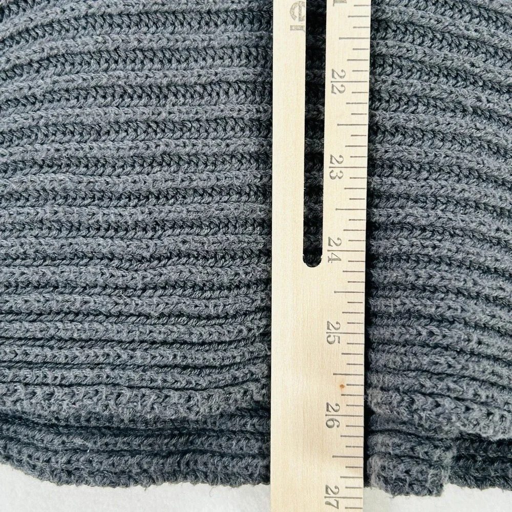 Free People Sweater Womens Small Black Chunky Rib Knit Collared Deep V Pullover